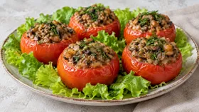 Помидоры, фаршированные грибной икрой
