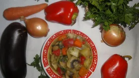 Рецепты с баклажаном, шампиньонами и сладким перцем