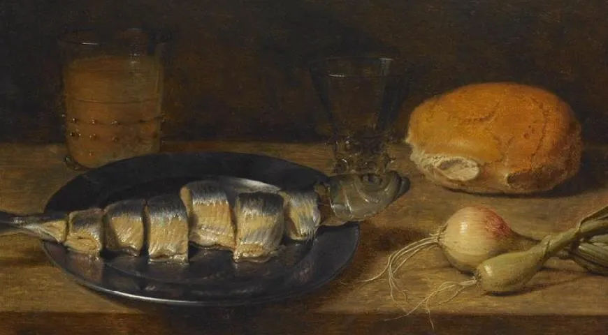 Якоб Фоппенс ван Эс, «Обед с селёдкой», начало XVII в.
