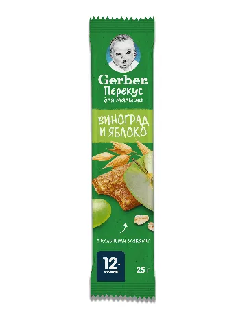 GERBER Батончик злак ябл-виноград 25г