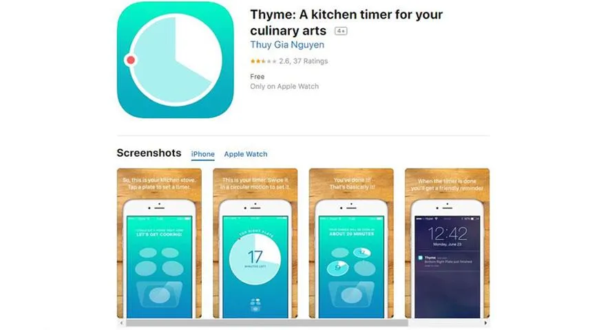 Приложение Thyme: A Kitchen Timer for the Culinary Arts