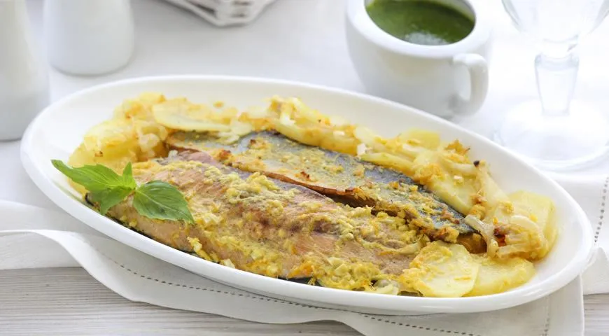 Рецепт гольца с картофелем и соусом песто