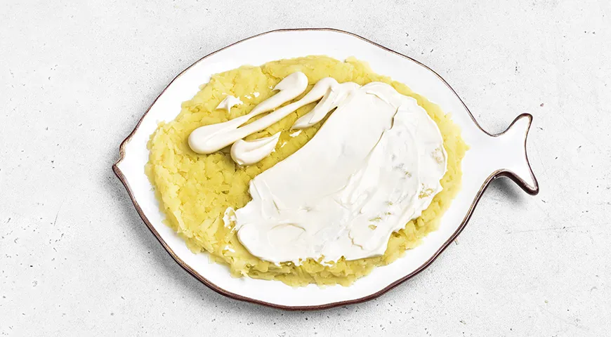 Селедка под шубой без свеклы