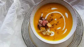 Тыквенный суп с беконом