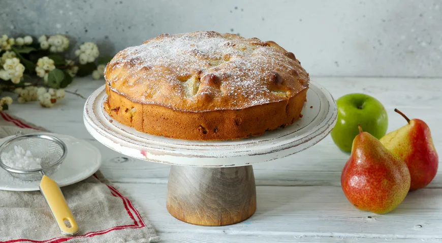 Шарлотка с яблоками и грушами в духовке, заходник