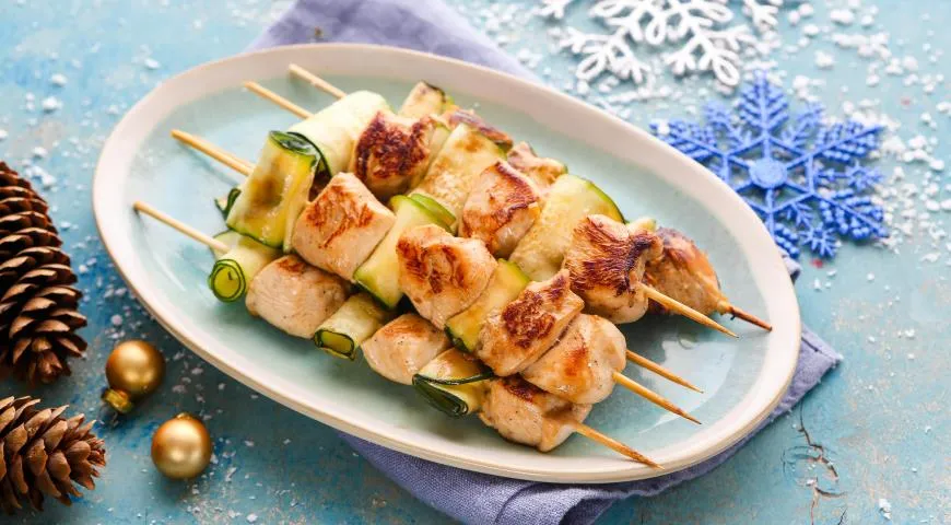 Шашлычки из курицы с цукини