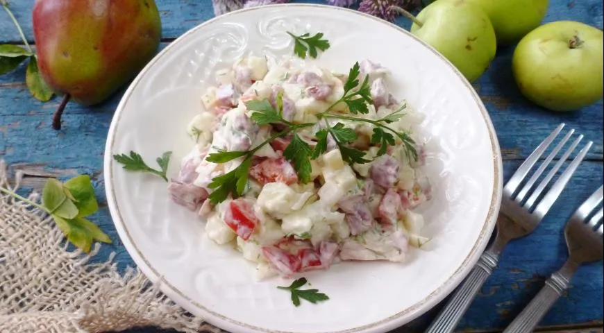 Салат с пармской ветчиной и апельсинами