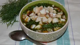 Окрошка с белой рыбой