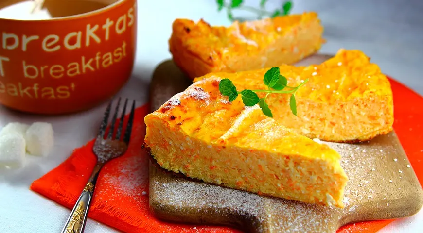 Морковная запеканка с манкой