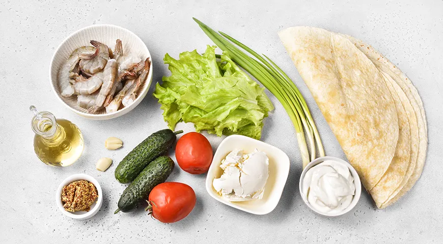 Шаурма с креветками