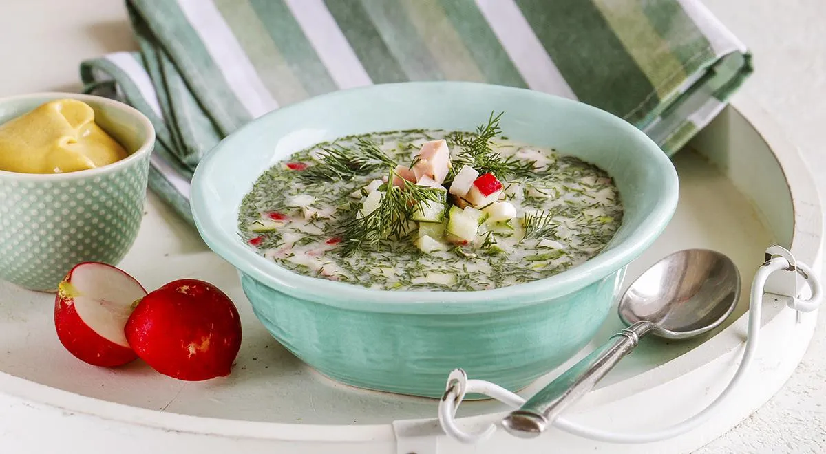 Рецепт окрошки на молочной сыворотке