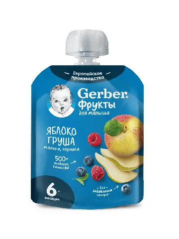 GERBER Пюре ябл/груша/мал/черника с 6мес 90г