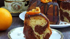Мраморный шоколадно-апельсиновый кекс