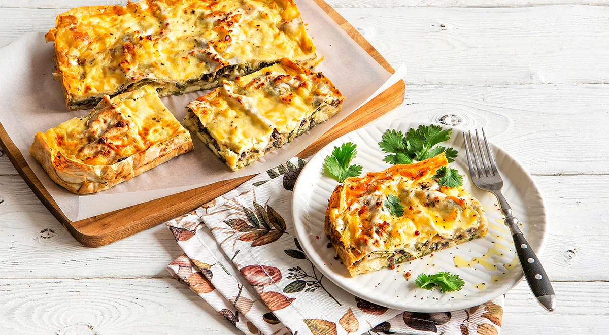 Пирог из лаваша с сыром и грибами, пошаговый рецепт с фото от автора  Дневник Неплохой Хозяйки на 434 ккал