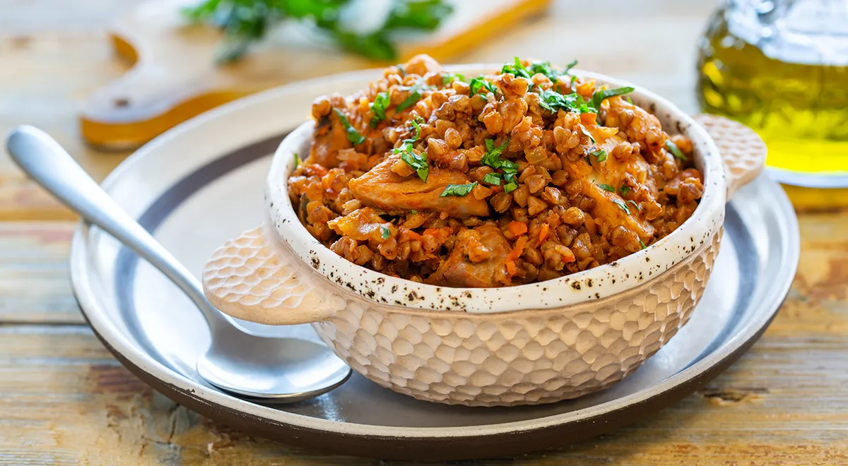 Гречка по-купечески с курицей