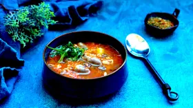 Суп с булгуром и куриными потрошками