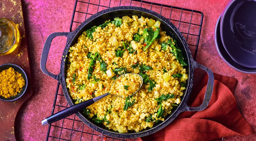 Пшенная каша с кольраби и карри