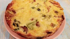 Запеканка с брокколи и лисичками