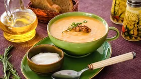 Тыквенный суп с орехами в мультиварке
