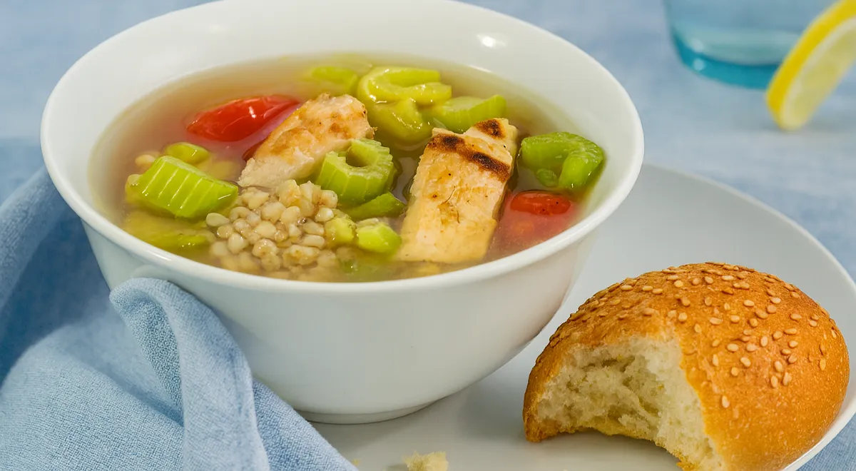 Рассольник со свежей рыбой