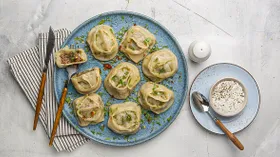 Манты с говядиной и тыквой