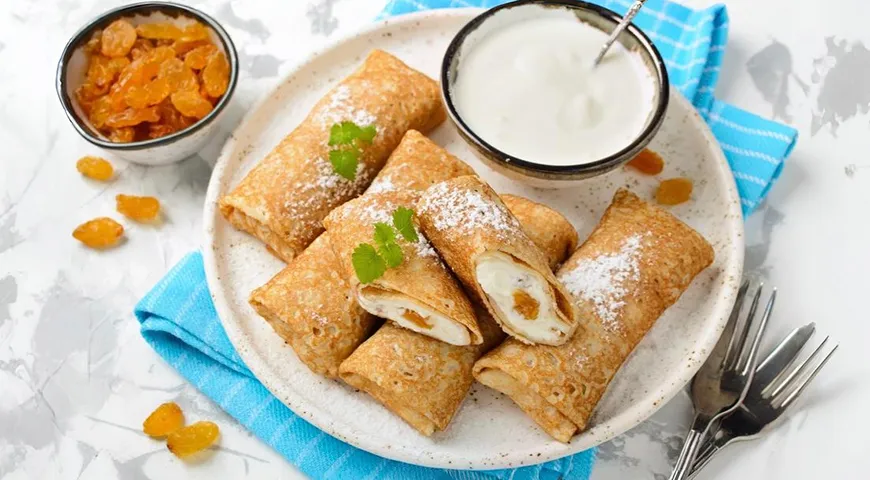 Блины с творогом