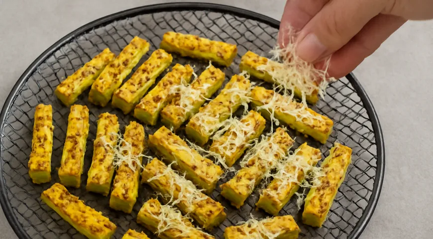 Кабачки с сыром в аэрогриле