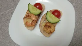 Закуска с чесноком и креветками