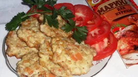 Оладьи из курицы с геркулесом и овощами