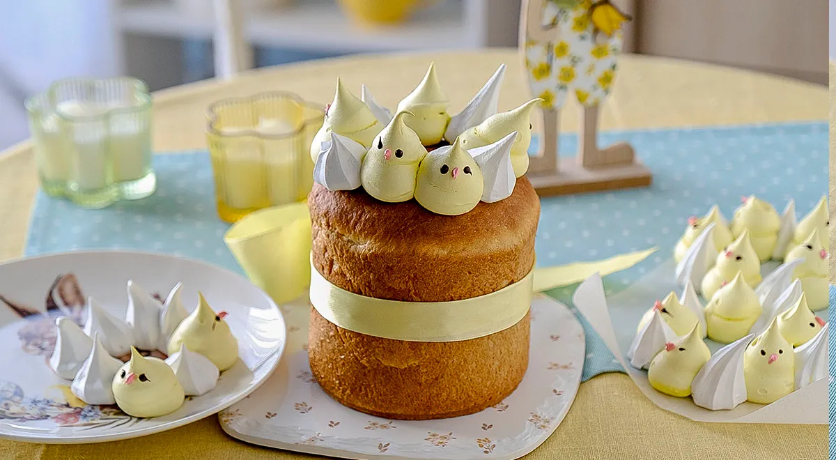 Пасхальный венок из меренги