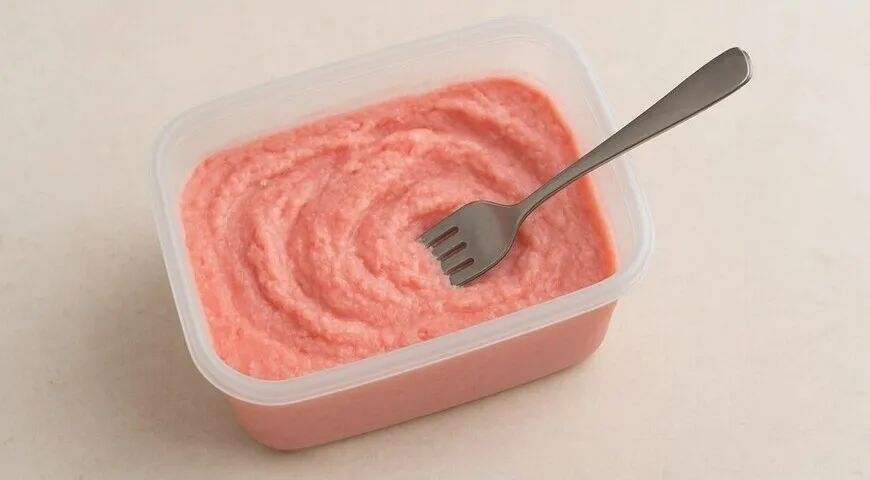 Клубничное мороженое с молоком