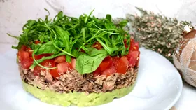 Тимбал из тунца и авокадо