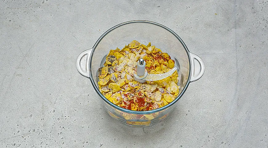 Острые кальмары в кукурузных хлопьях