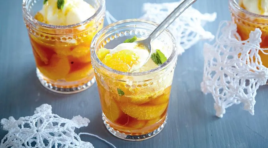 Рецепт мини-мандаринов в шампанском с бадьяном и кардамоном