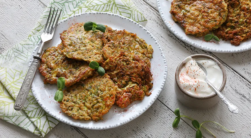 Кабачковые оладьи постные