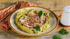 Гороховое пюре с колбасой