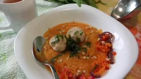 Овощной крем-суп с фрикадельками