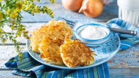 Картофельные драники с чесноком (без яиц и муки)