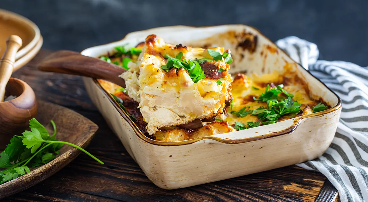 Цветная капуста, запеченная со сливками и сыром