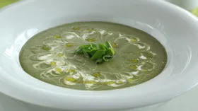 Грибной суп со шпинатом