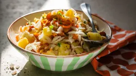 Салат Минский с грибами, квашеной капустой и картофелем