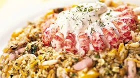 Рис с морепродуктами и сливками