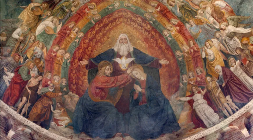 Фреска с изображением Святой Троицы в храме Святого Симпличано, Милан, Италия