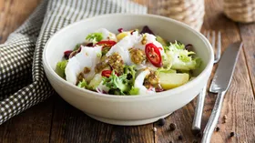 Салаты и закуски с белой рыбой