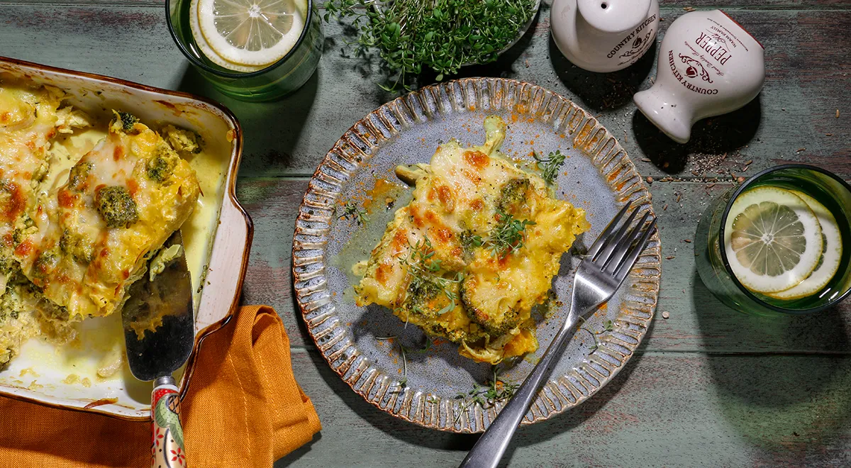 ПП-запеканка с курицей и брокколи в духовке