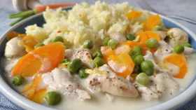 Быстрое фрикасе из куриного филе на сковороде