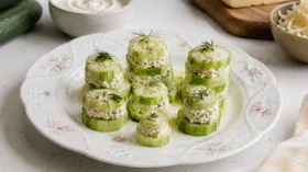 Огуречные башенки с тунцом