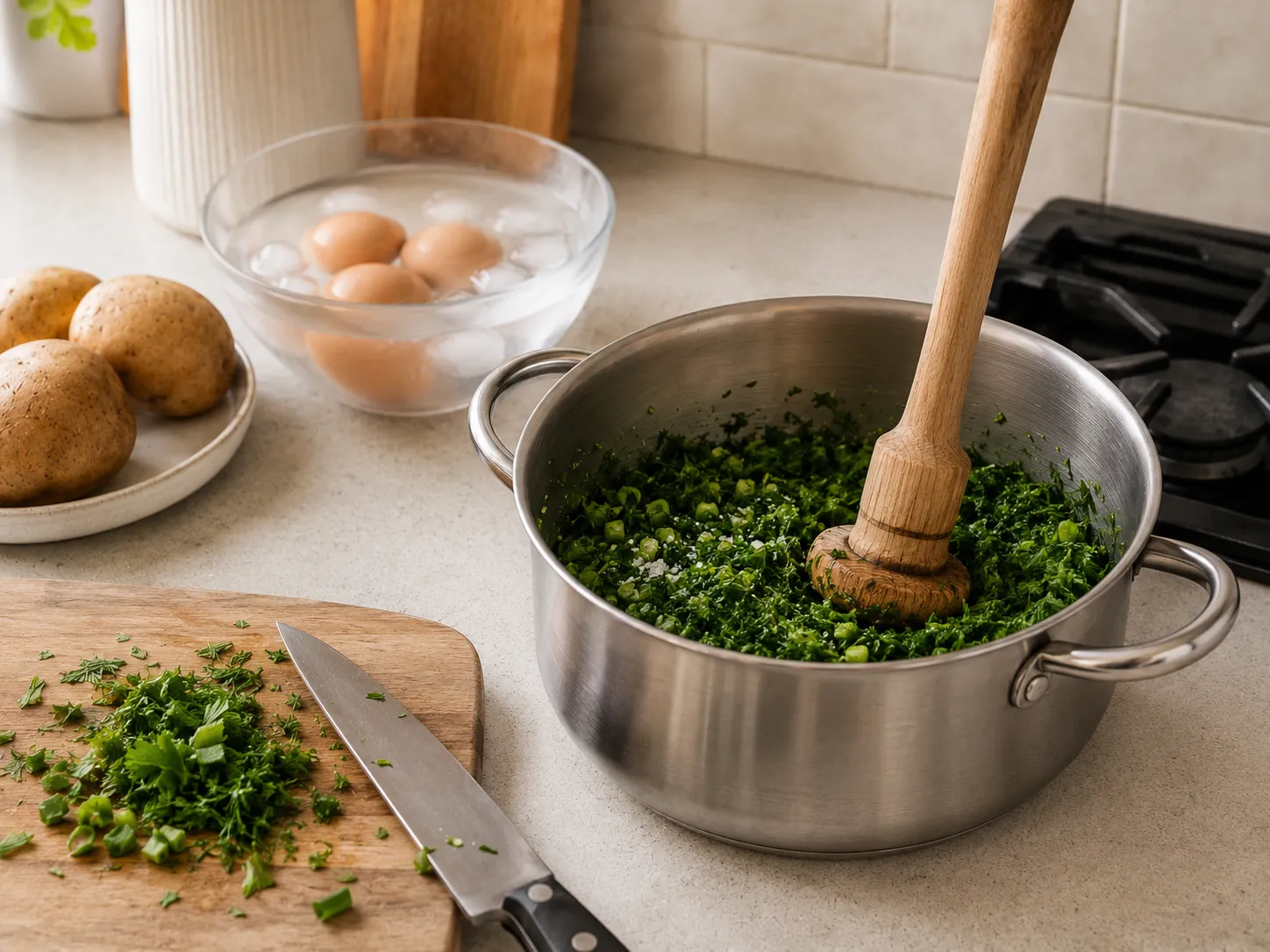 Окрошка с редькой