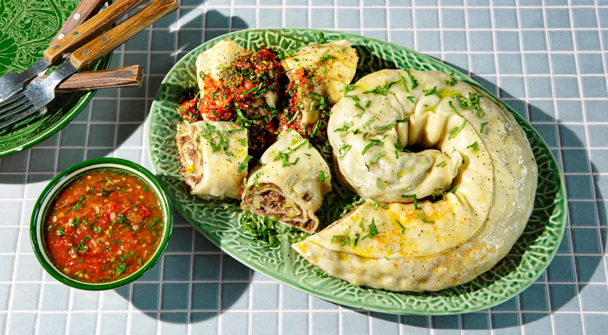 Ханум с бараньим фаршем и картофелем