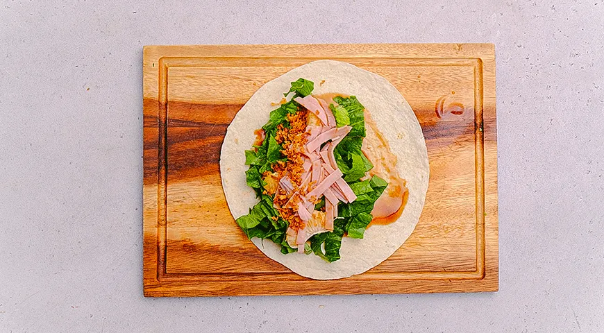 Тако с ветчиной терияки и мандаринами